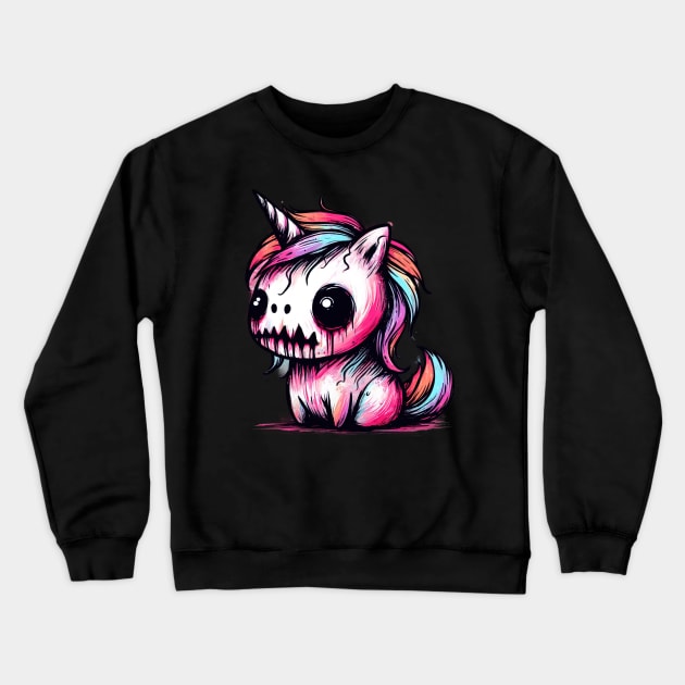 Horror unicorn pastel Crewneck Sweatshirt by Evgmerk